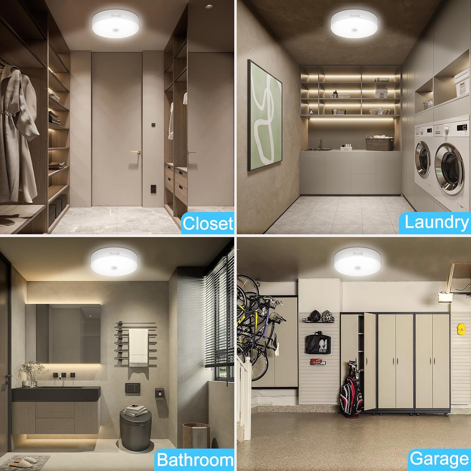 TOOWELL Rechargeable Motion Sensor Light with Remote, Battery Operated ...